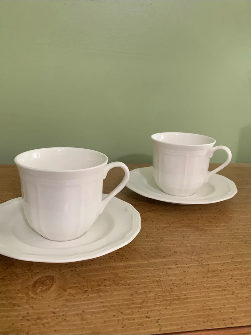 Mikasa Ultima + HK 400 Antique White, Set Of 2, Coffee, Tea Cups & Saucers